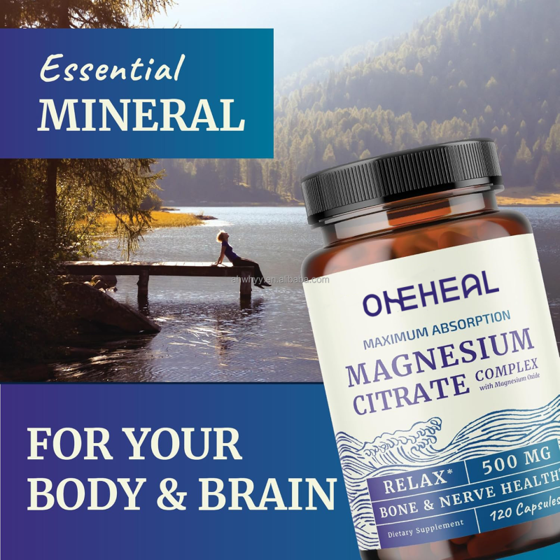 High Absorption Magnesium Citrate 500mg Supplement Calm Relaxation Constipation Digestion Support Magnesium Citrate Capsules