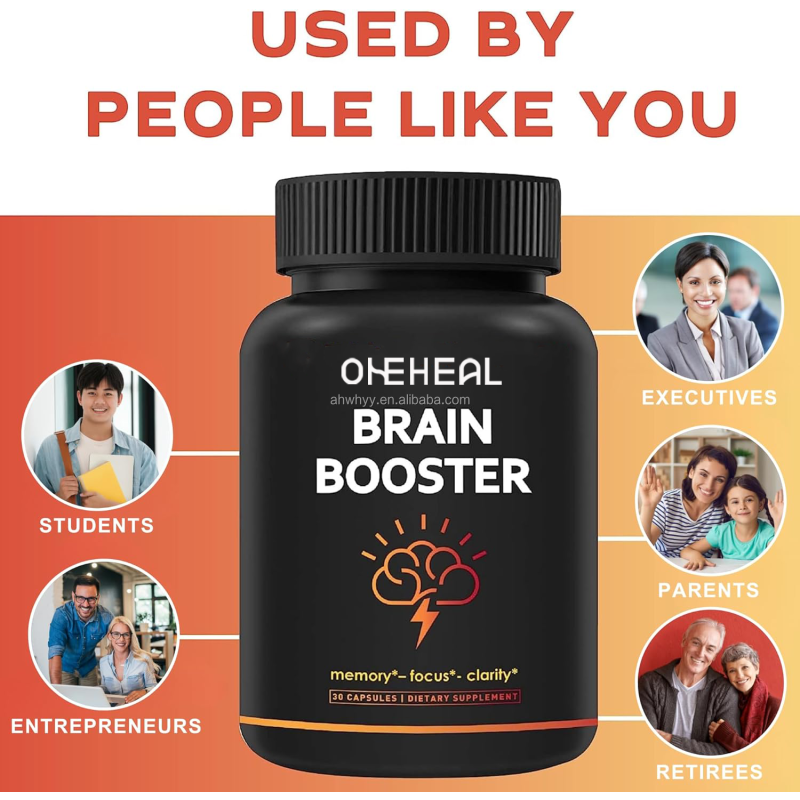 Vitamins Nootropic Brain Booster Supply Capsules Caffeine-Free Memory Focus Supplements Brain Booster Capsules