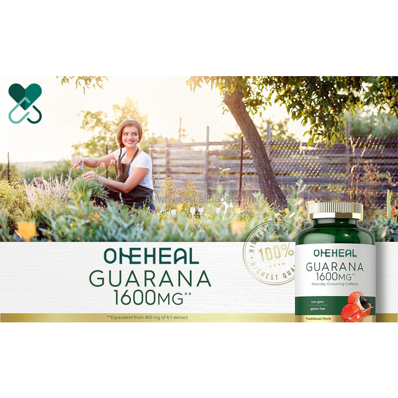 Guarana Extract Capsules Naturally Occurring Supplement Antioxidant Health Supplements Guarana Capsules