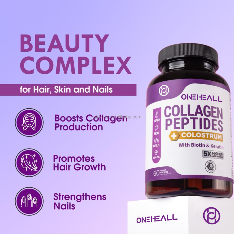 Private Label High Purity Collagen Peptides Capsule Beautiful Whitening Skin Antioxidant Supplement Collagen Peptides Capsules