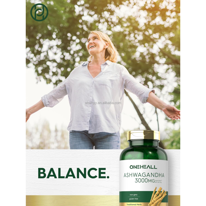 OEM 3000mg Ashwagandha Supplement Capsules Gluten Free Antioxidant Root Extract Ashwagandha Capsules