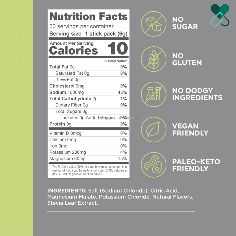 Adult-Specific Bulk Sports Supplements Private Label Electrolyte Hydration Powder Drink Sachets