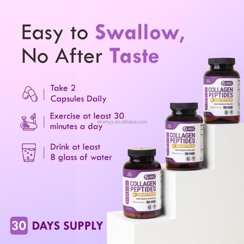 Private Label High Purity Collagen Peptides Capsule Beautiful Whitening Skin Antioxidant Supplement Collagen Peptides Capsules