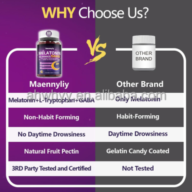 Customizable Organic Melatonin Supplement Natural Plant Extract for Improved Sleep Gummies Melatonin