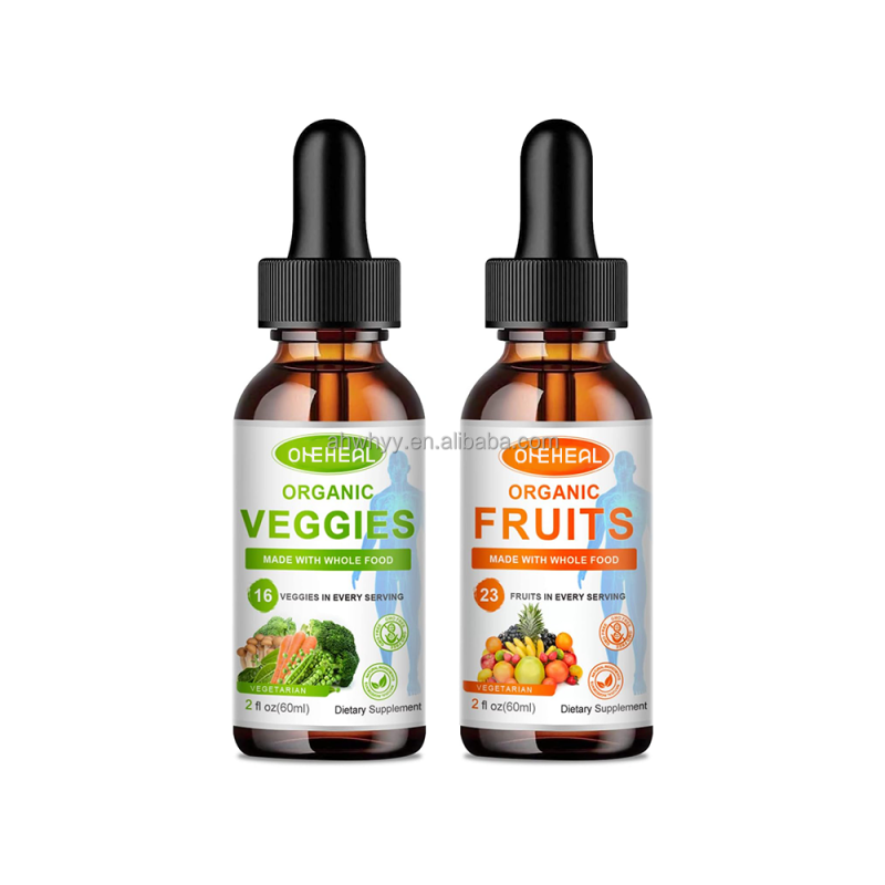 Organic Natural Fruit and Vegetable Liquid Drops Whole Dietary Supplement Vitamins Minerals Supplement Drops