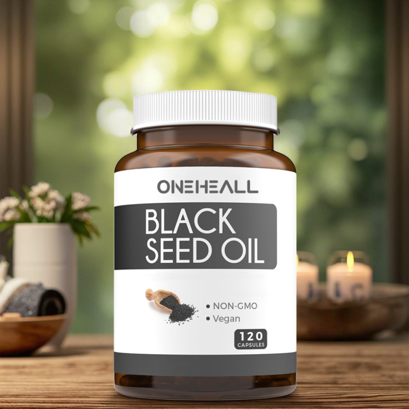 Black Seed Oil Softgel Capsules Cold-Pressed Nigella Sativa Vegan Non-GMO Capsules Herbal Supplement Black Seed Oil Capsule