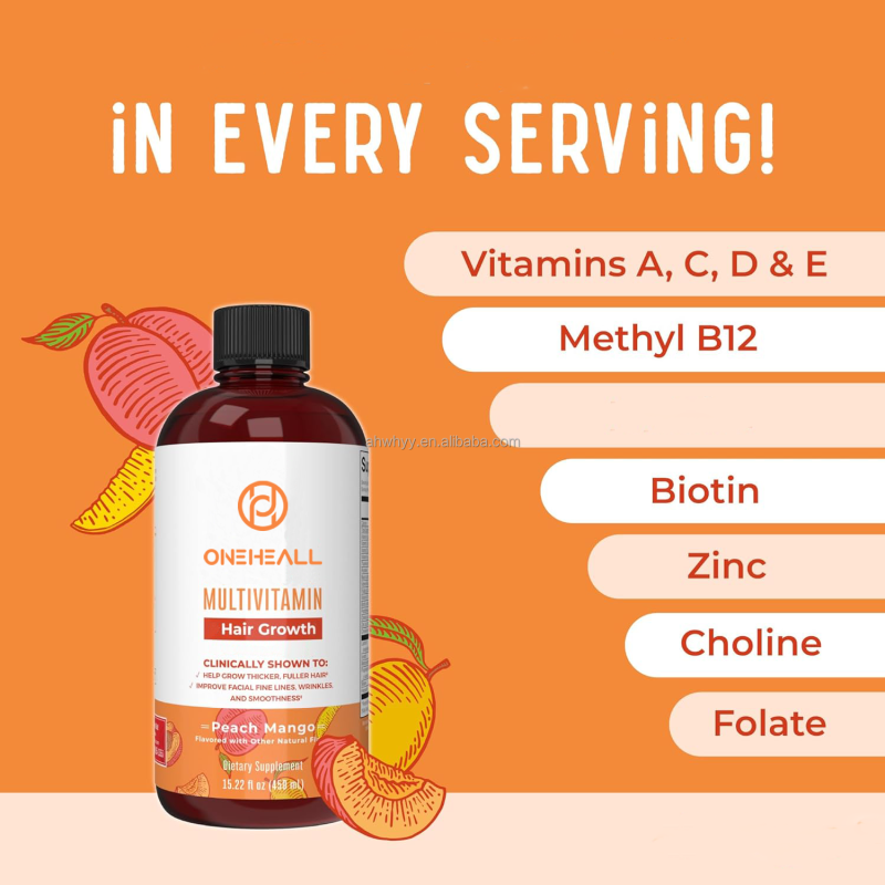 Organics Liquid Multivitamin Supplement for Women Clinically Promotes Thicker Hair Vitamin B Complex  Multivitamin Liquid Drops