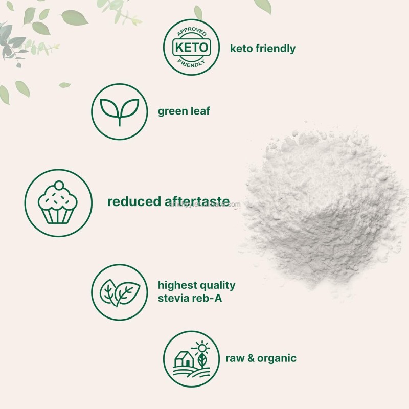 Serving High Grade Pure Organic Stevia Powders Stevia Green Leaf Extract Natural Herbal Immune Support Supplements Stevia Powder