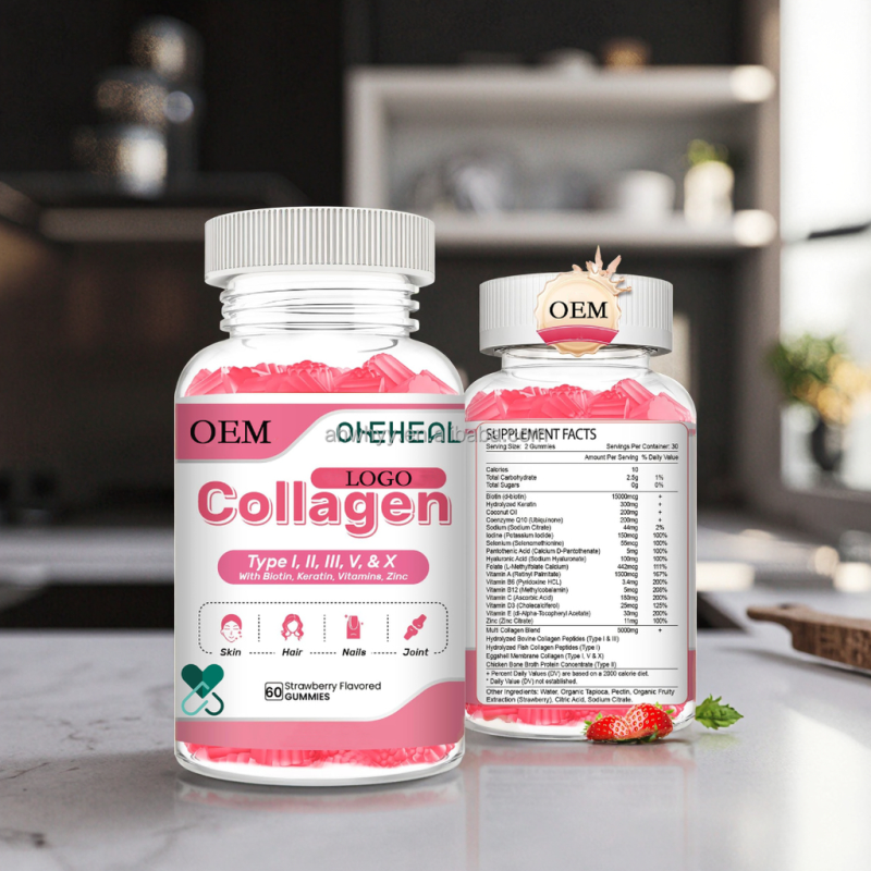 Organic Vegan Collagen Peptides Gummies for Hair Skin Nails Premium Collagen Supplement