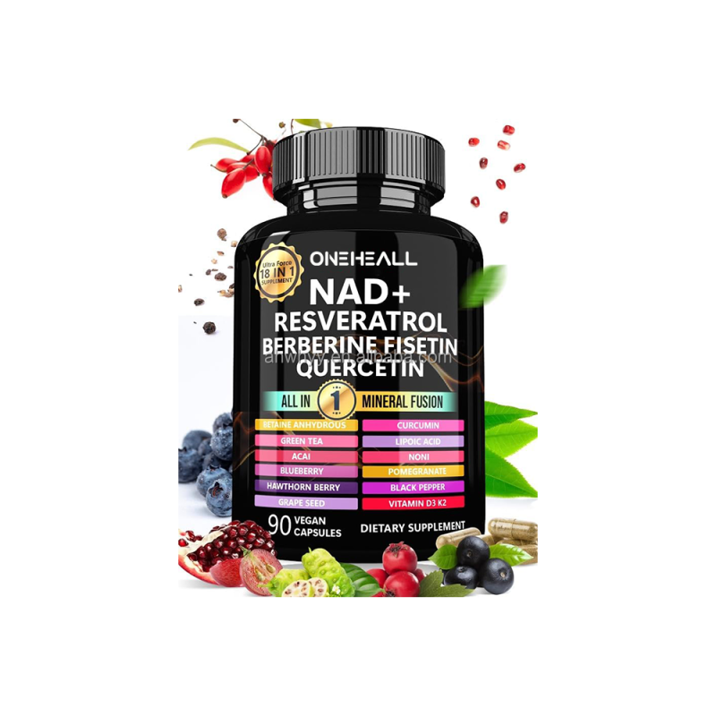 High Quality 18 in 1 NAD+ Capsules Trans Resveratrol Quercetin Supplement Antioxidant Health Supplements NAD Capsules