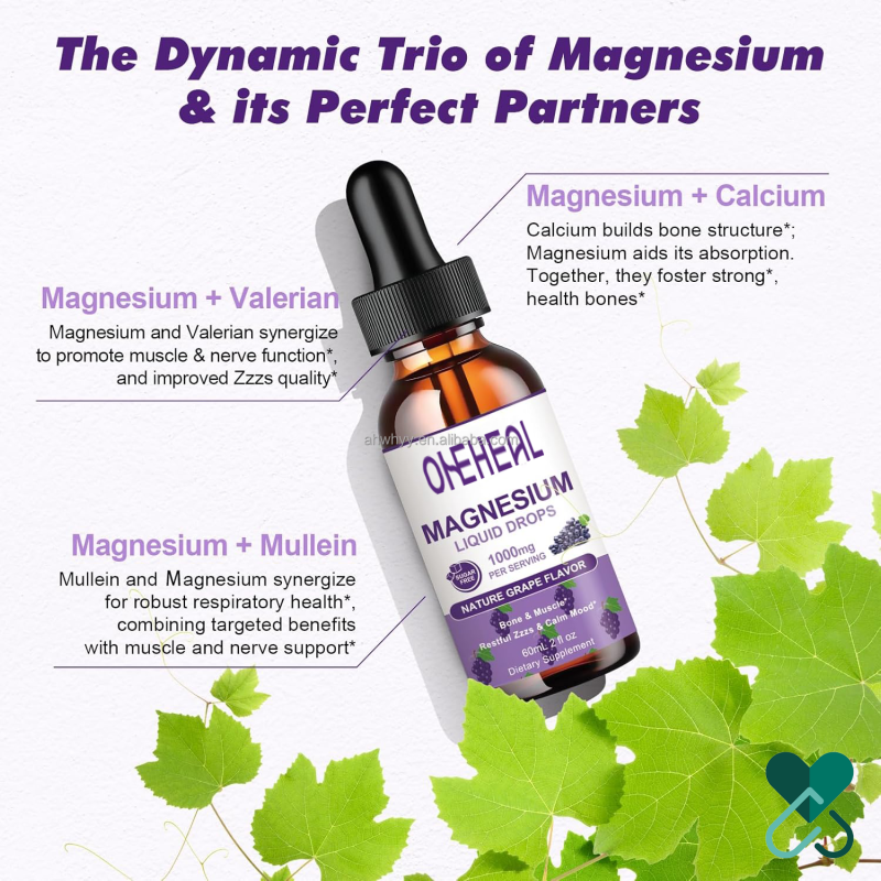Factory Supply Wholesale Price Magnesium Glycinate Liquid Drops Healthcare Supplement Magnesium Glycinate Liquid Drops