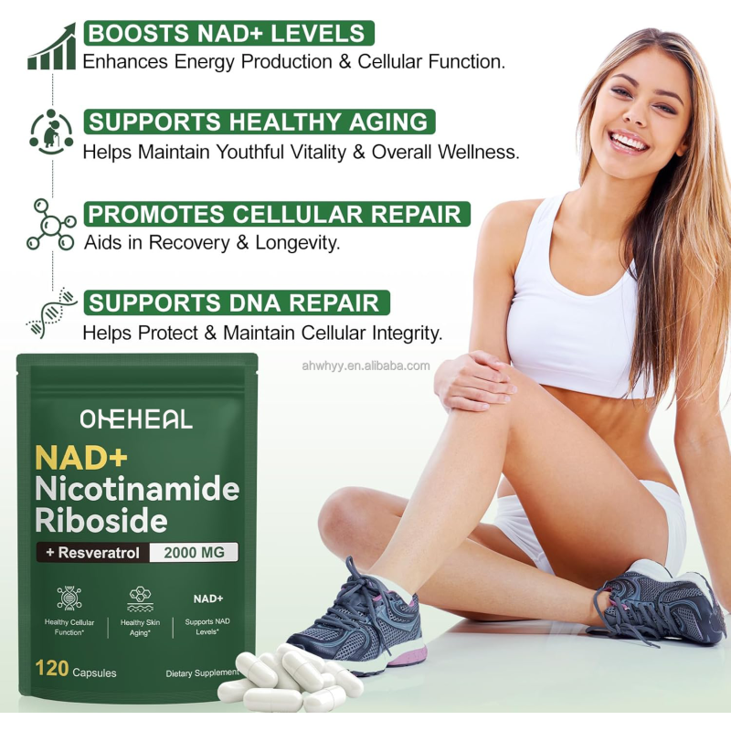 NAD Resveratrol Supplement 2000MG Liposomal Nicotinamide Riboside Resveratrol Anti-Aging & Energy Focus for Women & Men Capsule