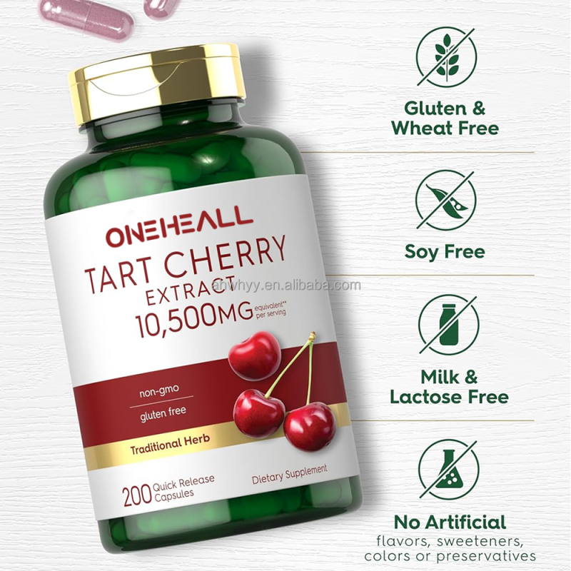 High Potency Tart Cherry Extract Capsules in Fast-absorbing Herbal Supplements Antioxidation Extract Tart Cherry Capsules