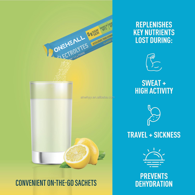 Private Label Electrolytes Drink Mix Powder Sachets Sugar-Free Hydration Replenishment Sports Nutrition Electrolytes Powder