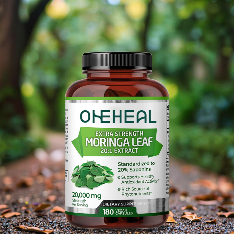 Moringa Leaf Capsules 100% Pure Organic Moringa 20:1 Extract 20,000 mg Vegan Capsules  Moringa Leaf Capsules