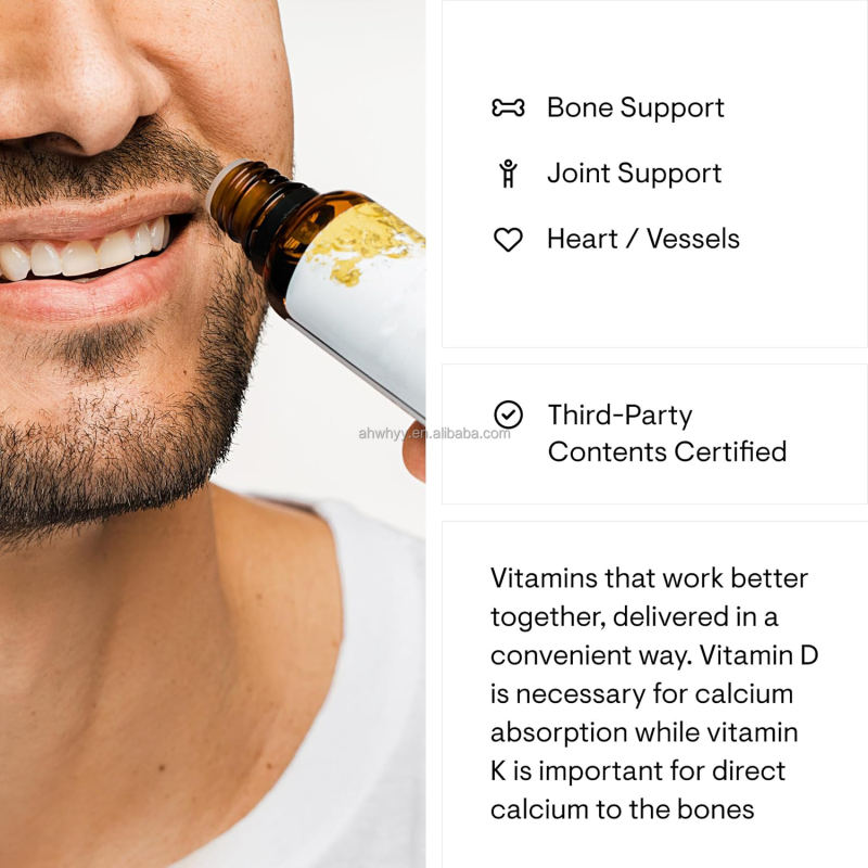 Vitamin D K2 Liquid Drops Oral Liquid Health Supports Healthy Bones Muscles Vitamin D + K2 Drop
