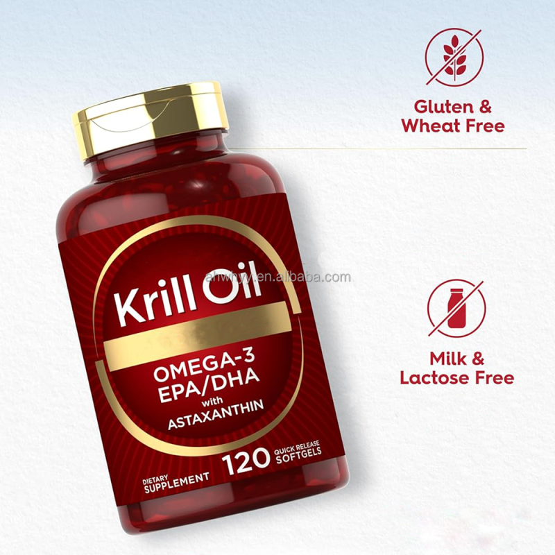 Krill Oil 2000mg Softgels Maximum Strength Omega-3 EPA DHA Astaxanthin Supplement Sourced Red Krill Oil