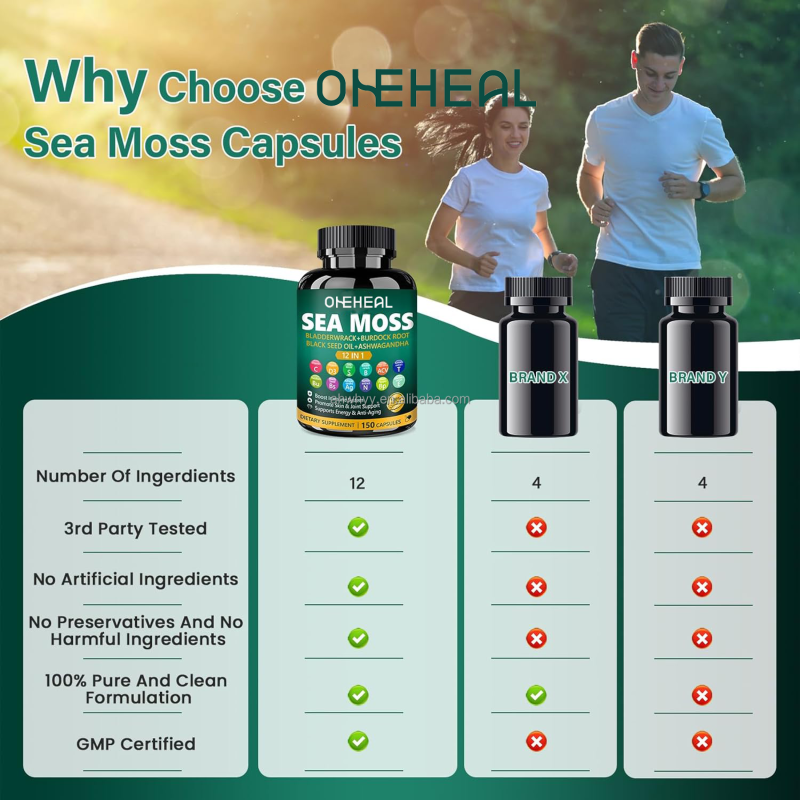 Manufacturer Natural Sea Moss Capsules Promote Thyroid Function Nutrient-Rich Sea Moss Capsules