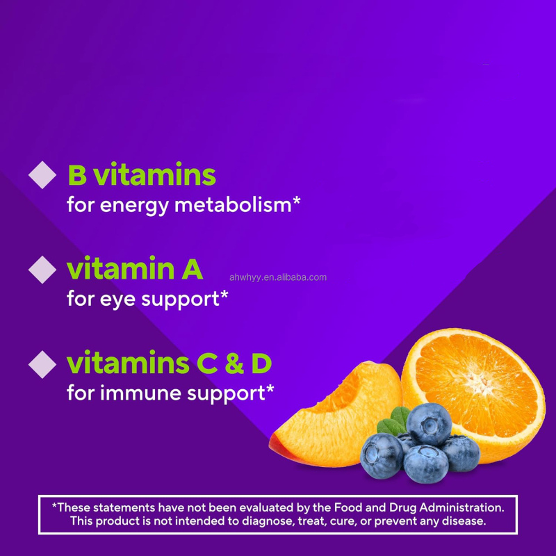 Natural Multi-Vitamin Gummies Complex Vitamins and Minerals Gelatin Gummy Bears