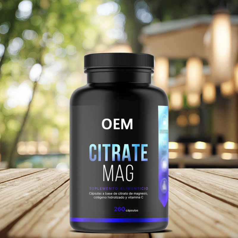 Private Label Citrate Magnesium Digestive Health Support Capsules Herbal Supplements Citrate Magnesium Capsules