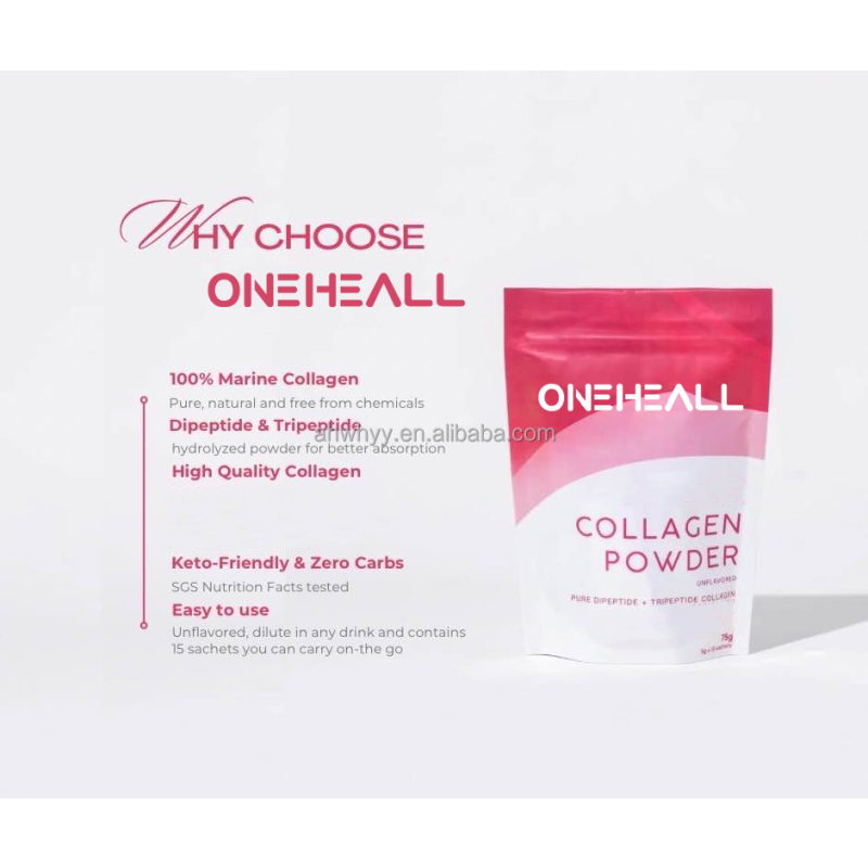 100% Marine Pure Tripeptide Hydrolyzed Collagen Natural Powder Skin Whitening Multi Drink Collagen Powder