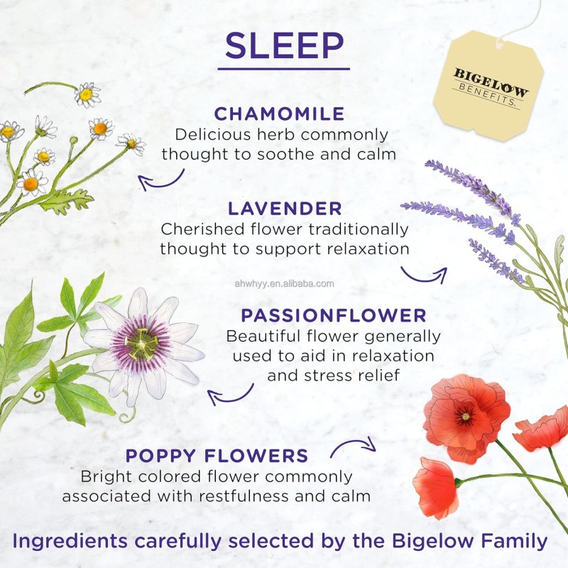 OEM Chamomile Lavender Benefits Herbal Sleep Tea Bags Sleep Support Chamomile Tea