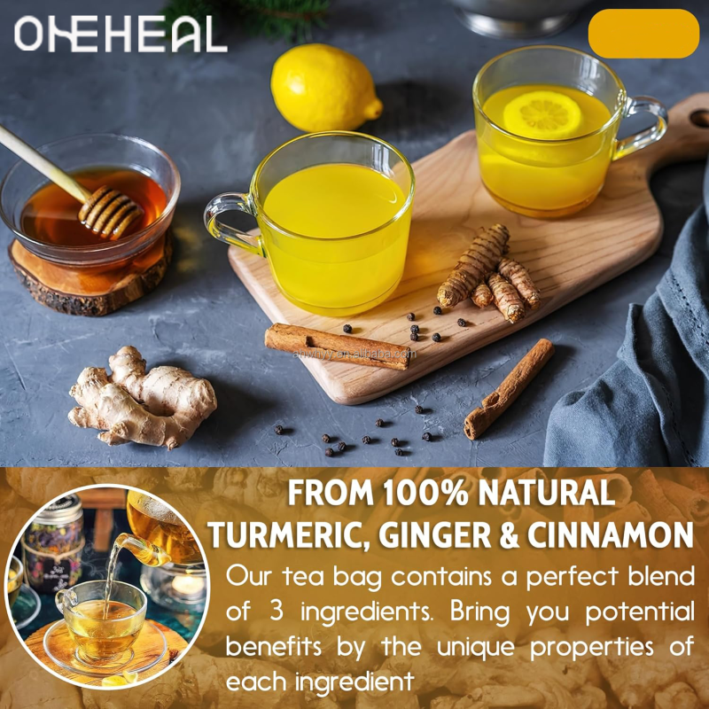 OEM Ingredients Natural Organic Ginger Tea No Sugar No Gluten Premium Natural  Turmeric Ginger Cinnamon Tea Bag