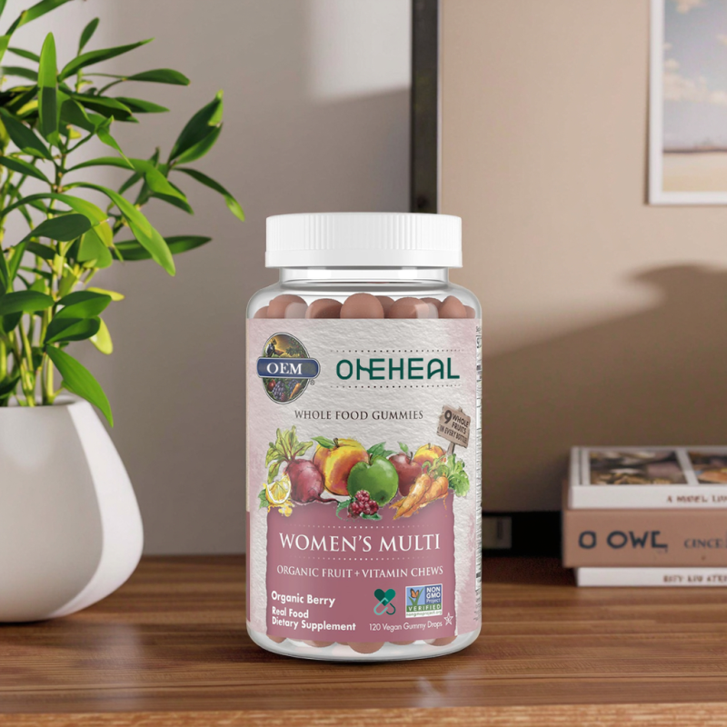 Private Label Fruit Gummies Multivitamin Vegan Real Fruit Olly Women's Daily Multivitamin Gummy