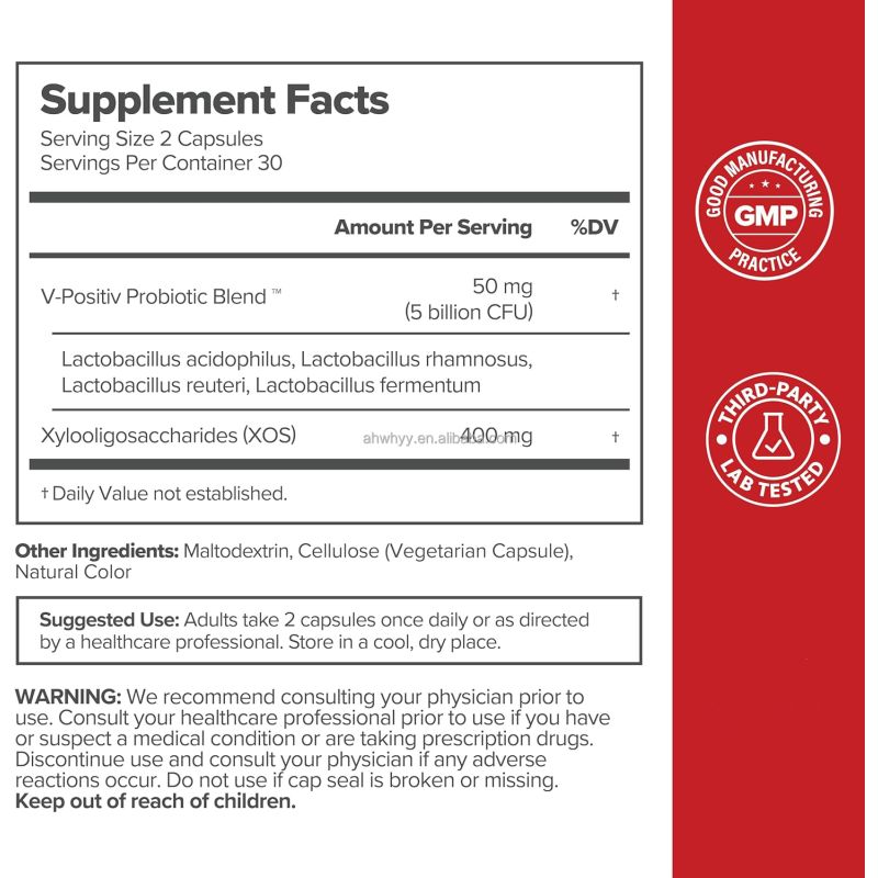 Probiotics Supplement for Women pH Balance Prebiotics Lactobacillus Blend Promotes Healthy Vaginal Odor Probiotics Capsules