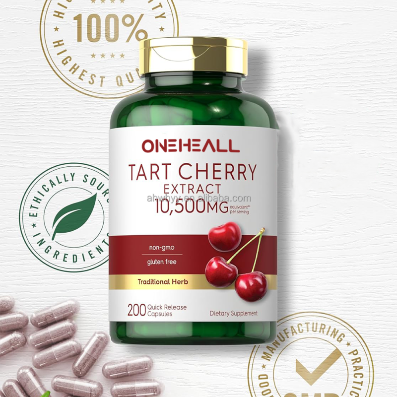 High Potency Tart Cherry Extract Capsules in Fast-absorbing Herbal Supplements Antioxidation Extract Tart Cherry Capsules