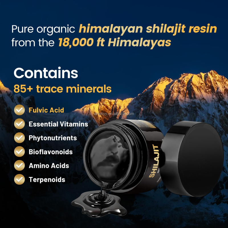 Pure Himalayan Shilajit Resin High Potency Energy Supplements Organic Ashwagandha Supplement for Adult Immune Shilajit Resin