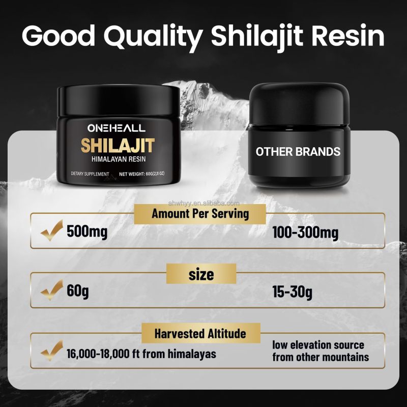 Pure Himalayan Shilajit Resin High Potency Energy Supplements Organic Ashwagandha Supplement for Adult Immune Shilajit Resin