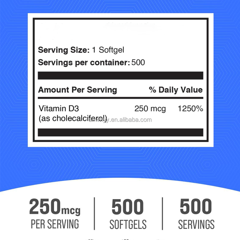 Adult Vitamin D3 Softgel Capsules in Bulk Wholesale EU Not for Pregnant Women