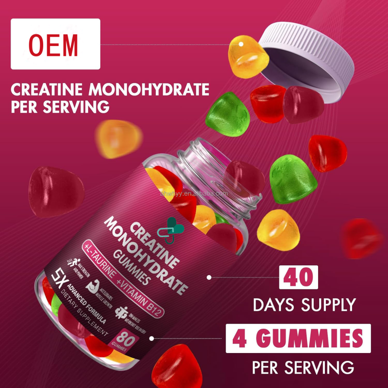 OEM Each Capsule Creatine Gummies Contains 1.5 Grams of Creatine Monohydrate Creatine Gummies