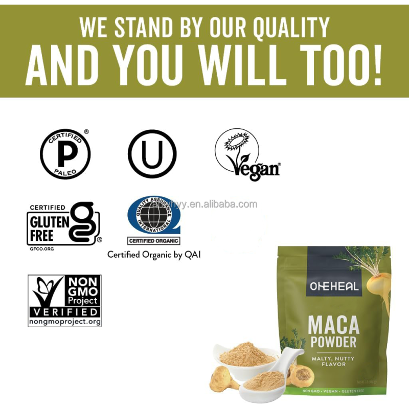 Certified Organic Yellow Maca Root Powder Naturals Gluten-Free Energy Superfood Gelatinized Plant Extract Maca Powders