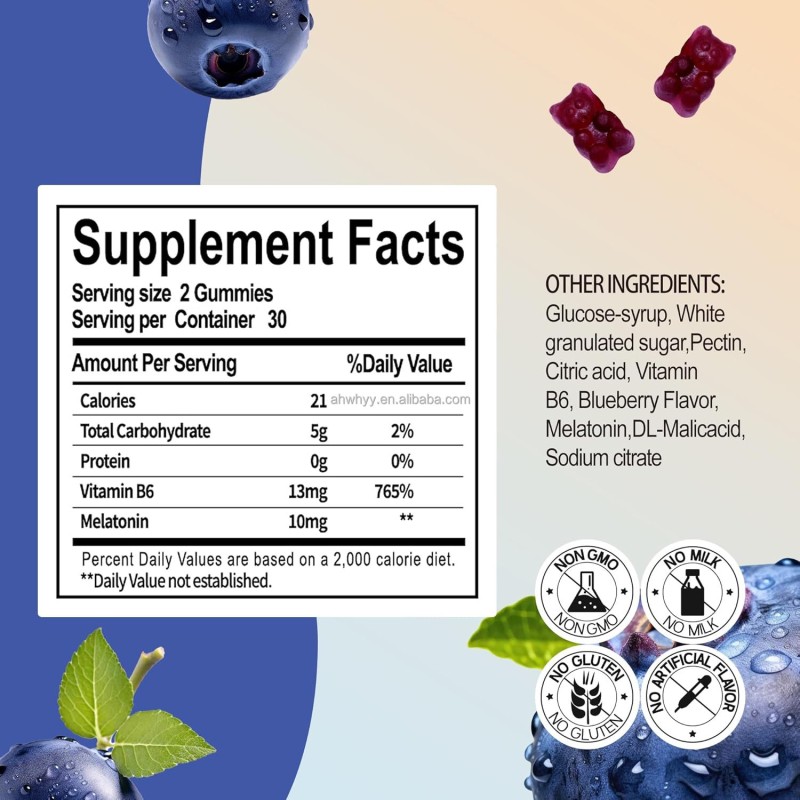 10mg Melatonin Gummies for Sleep Plant Extracts OEM melatonin mushroom gummies