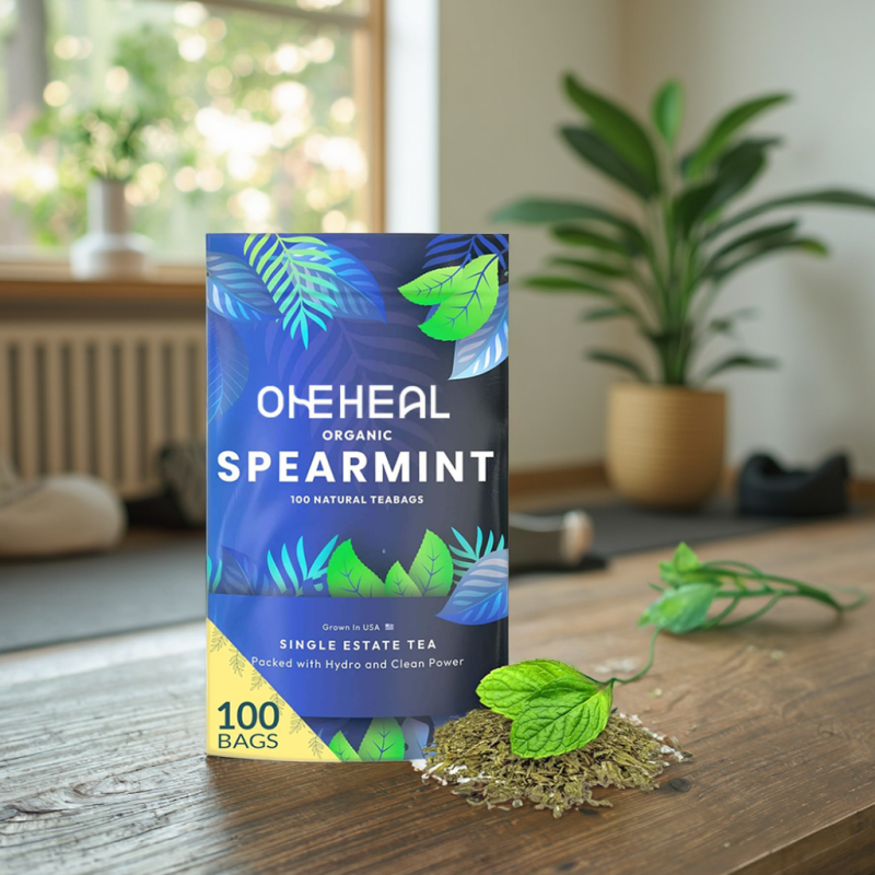 Organic Spearmint Herbal Mint Green Tea Teabags Herbs Pure Spearmint Tea