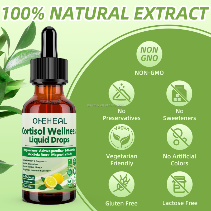 17-in-1 Hormone Balanced Women's Herbal Supplement  Magnesium Glycinate Cortisol Detox Liquid Drops