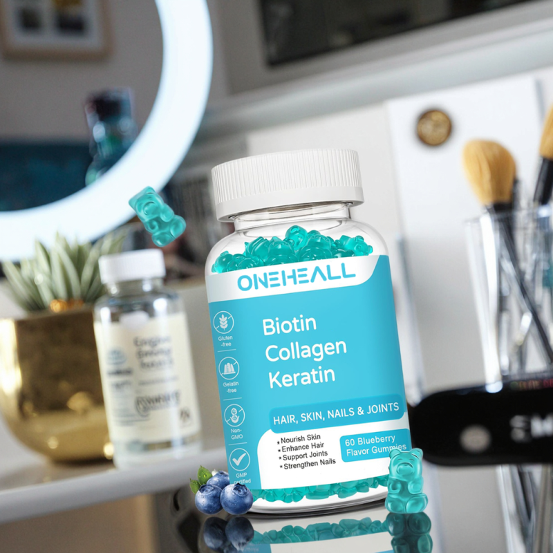 Biotin Collagen Keratin Hair Skin Nails Gummies Supports 15 in 1 Innovative Formula and Effective Biotin Collagen Gummies