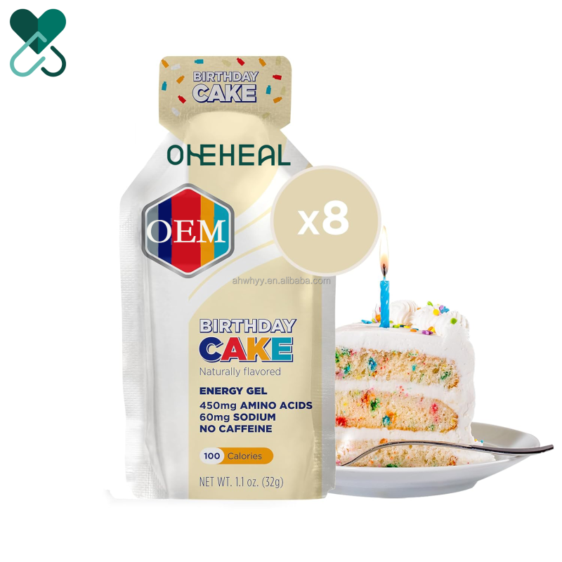 OEM Private Label Sports Nutrition Energy Gel Shots Biodegradable Gel Drink for Outdoor Sports Free Sample Energy Gels