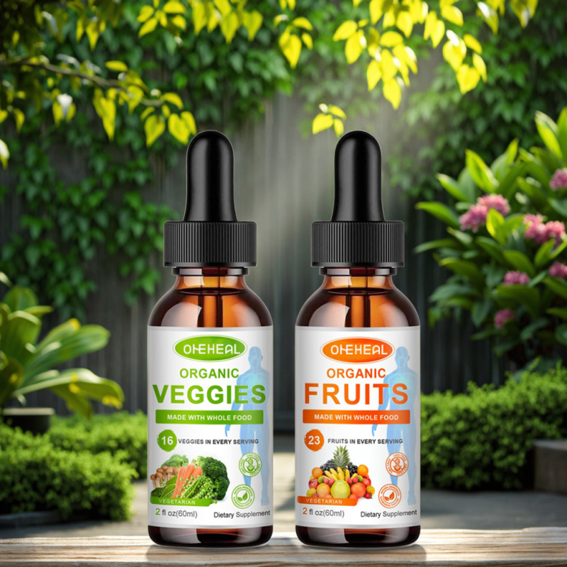 Private Label Natural Fruit and Vegetable Liquid Drops OEM Support Vitamins Minerals Supplement Liquid Drops