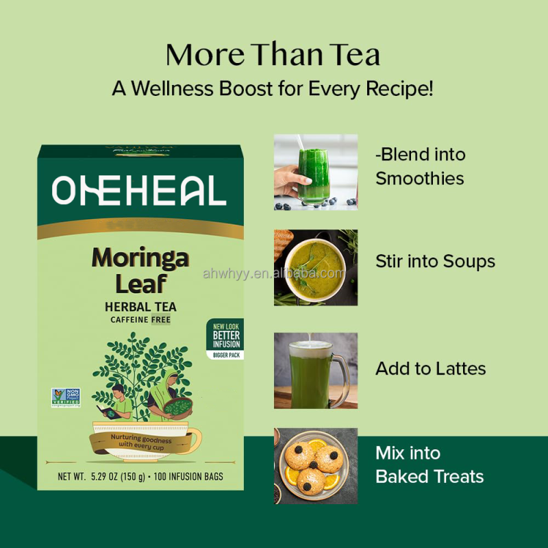 Organic Wholesale Price Moringa Leaf Tea Health Flavored Moringa Tea Flat Tummy Tea