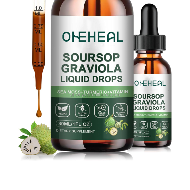 Soursop Graviola Leaf Extract Liquid Supply Pure Botanical Sea Moss Cell Support Herbal Supplements Soursop Liquid Drops