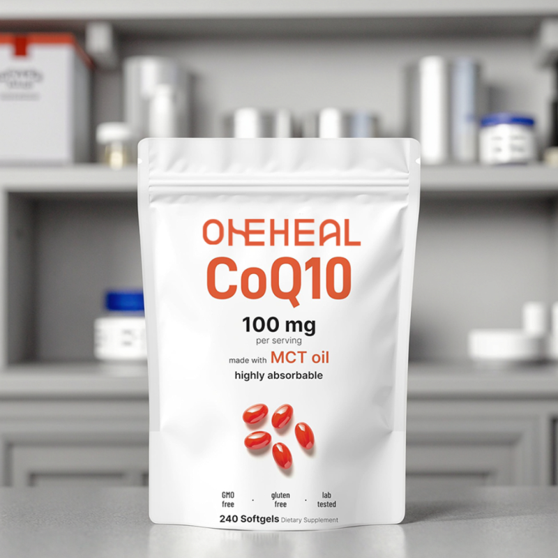 Private Label COQ10 Supplement Coenzyme Q10 Capsules Support Heart Per Serving High Absorption CoQ10 Softgels