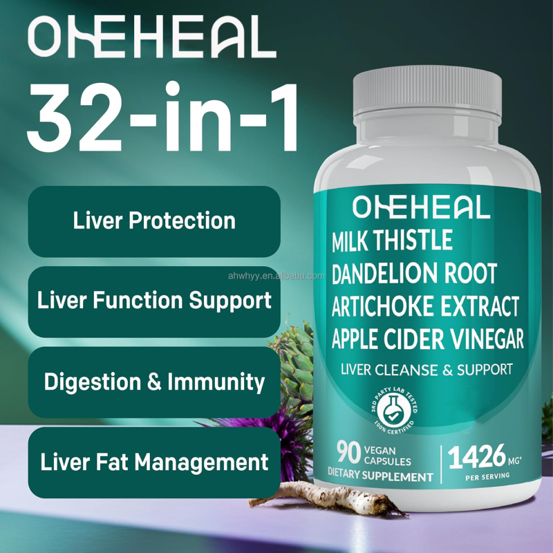 32-in-1 Active Liver Health Formula Supplement Milk Thistle Artichoke Extract for Detox Repair Cleanse Liver Protection Capsules