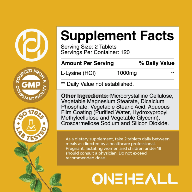L Lysine Tablets 1000mg Per Serving Nutritional Supplements Improve Immunity Amino Acid L Lysine Tablets
