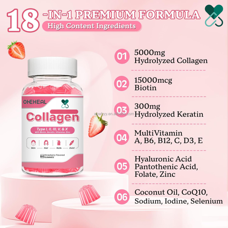 Gummies Candy Collagen Gummies with Biothin & Vitamin c for Hair, Skin, & Nail Support Collagen Gummies