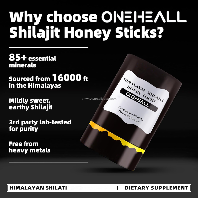 Organic Himalayan Shilajit Honey Sticks Dosage Energy Strength & Cognitive Support for Adult Honey Shilajit Energy Liquid