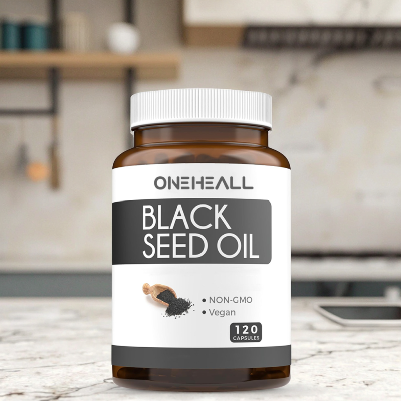 Black Seed Oil Softgel Capsules Cold-Pressed Nigella Sativa Vegan Non-GMO Capsules Herbal Supplement Black Seed Oil Capsule