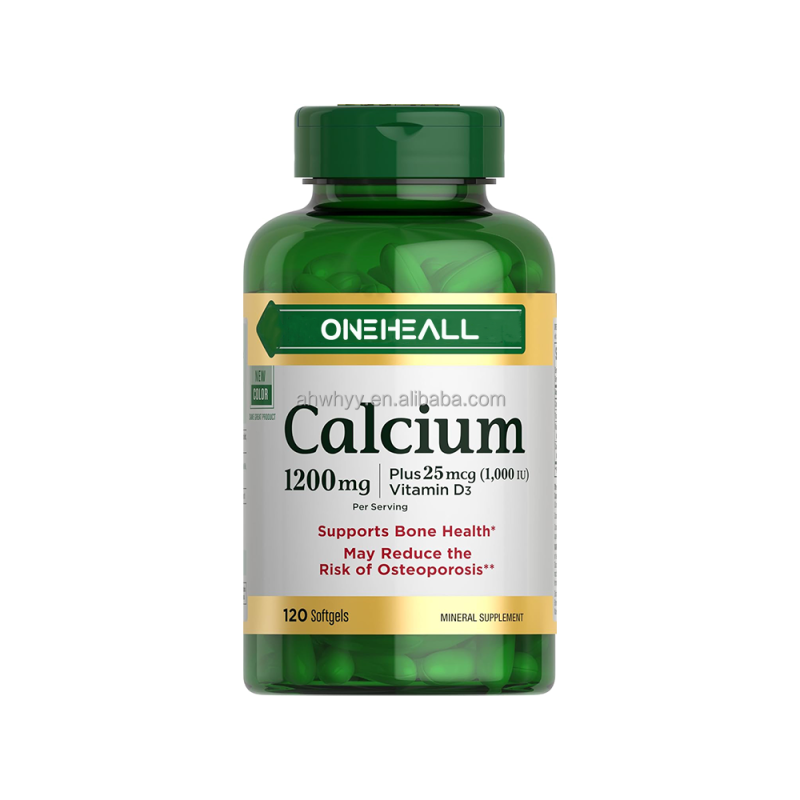 Calcium Softgels 1200 mg with Vitamin D3 Bone Health Softgels Vitamin D3 Calcium Supplement Pills Calcium Softgels